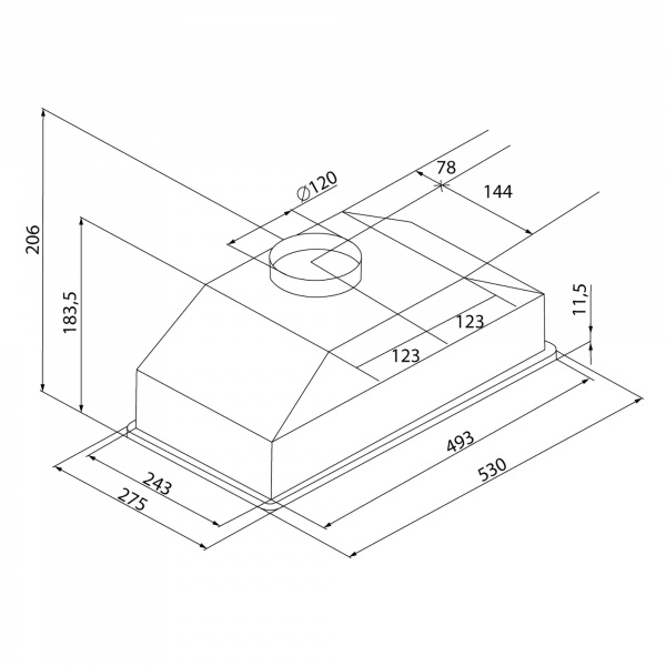 Вытяжка KRONA KATE 600 GLASS BLACK PB K (КА-00005278)