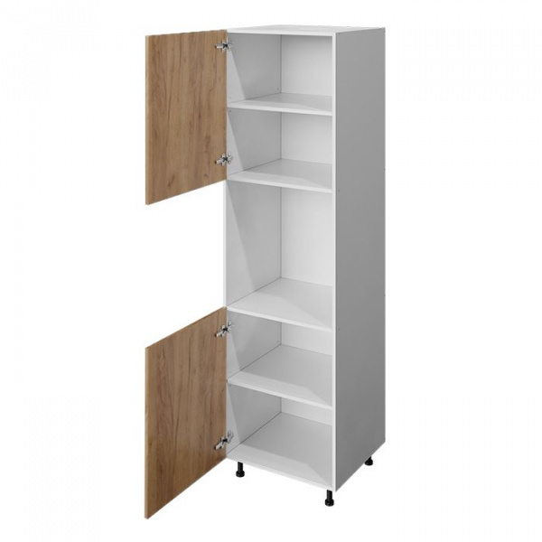 Модуль пенала 204х60х56 см ЛАЙТ Дуб золотой для духового шкафа с двумя дверьми для кухни