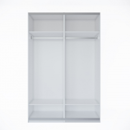 Шкаф-купе с зеркалом сверху ЛАЙТ Е2, 240х120х58, ЛДСП, Дуб золотой, с полками и штангами