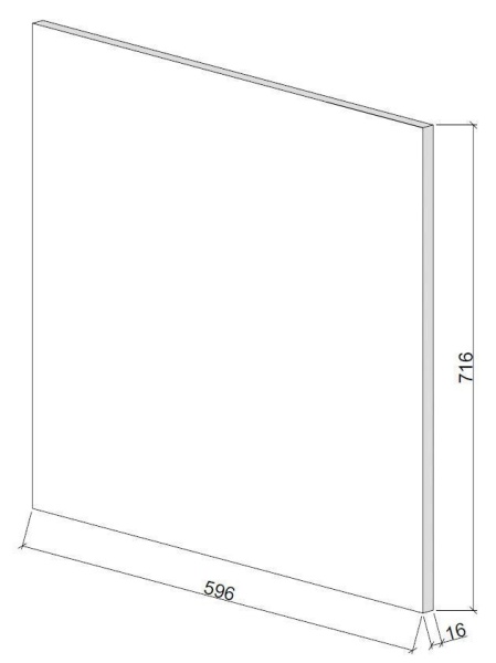 Дверь для встраиваемой посудомоечной машины 60 см (без петель) 71,6х59,6 см ЛДСП цвет Белый перламутр