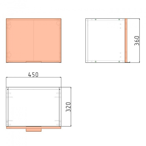 Модуль навесной 36х45х32 см ЛАЙТ Белый перламутр с одной дверью для кухни
