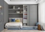 Шкаф-купе ЛАЙТ Е3, 240х160х58, ЛДСП, Шиншилла, с ящиками, полками и штангой