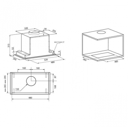 Вытяжка KRONA SELINA 600 GLASS BLACK S (КА-00002595)