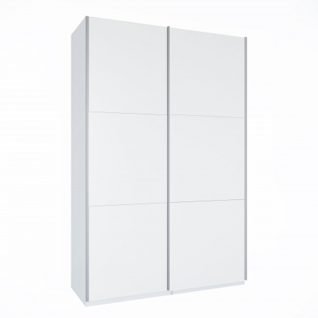 Шкаф-купе ЛАЙТ Е2, 240х200х58, ЛДСП, Белый перламутр, с полками и штангами