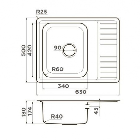 Мойка Omoikiri Sagami 63-IN унив./нерж.сталь, оборачиваемая (4993732) (Комплект выпуска арт. 4956482)