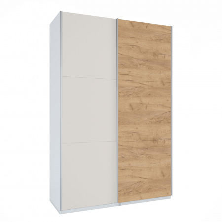 Шкаф-купе ЛАЙТ Е1, 220х200х58, ЛДСП, Дуб золотой/Кашемир, с ящиками, полками и штангами