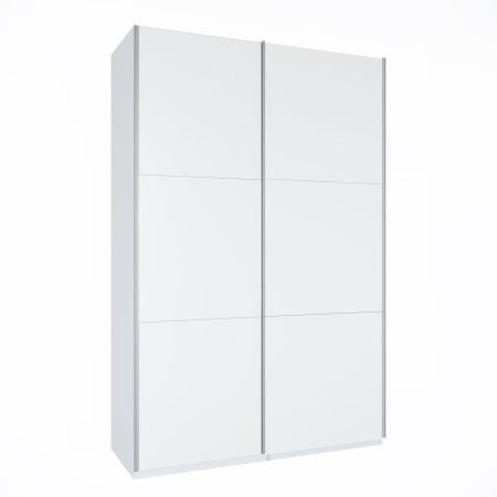 Шкаф-купе ЛАЙТ Е2, 240х120х58, ЛДСП, Белый перламутр, с полками и штангами