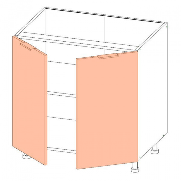 Корпус напольного шкафа ЛАЙТ под две двери ЛДСП белый  72х80х53,5 см