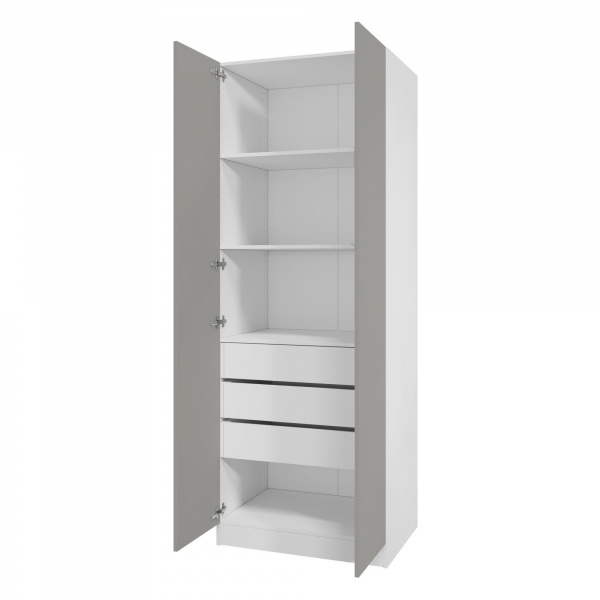 Дверь 210х40 для распашного шкафа шириной 80 см, ЛДСП цвет Шиншилла серая