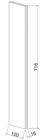 Фасад фальшпланка для шкафа ЛАЙТ 71,6х10 см ЛДСП цвет Белый перламутр 