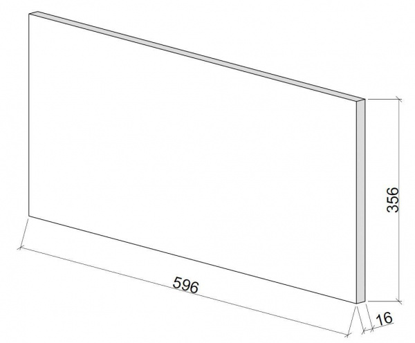 Дверь для ящика ЛАЙТ  35,6х59,6 см ЛДСП цвет Шиншилла серая