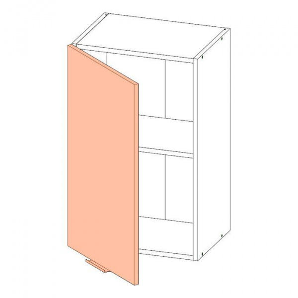 Корпус навесного шкафа ЛАЙТ под одну дверь ЛДСП белый 72х45х32 см