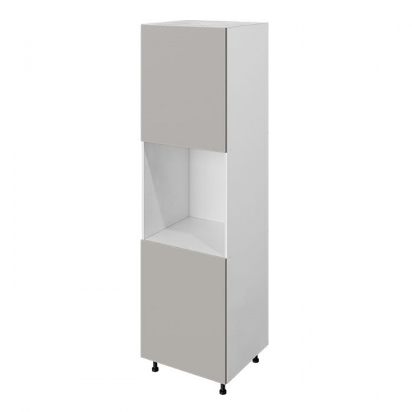 Модуль пенала 204х60х56 см ЛАЙТ Шиншилла серая для духового шкафа с двумя дверьми для кухни