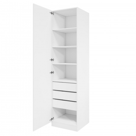 Дверь 230х60 для распашного шкафа шириной 60 см, ЛДСП цвет Белый перламутр