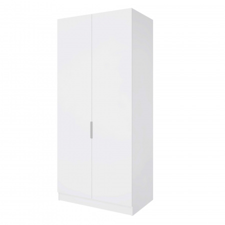 Шкаф 2-дверный распашной ЛАЙТ К1, 220х100х60, ЛДСП, Белый перламутр, с ящиками и полками