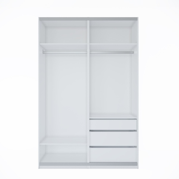 Шкаф-купе ЛАЙТ Е1, 220х120х58, ЛДСП, Дуб золотой/Кашемир, с ящиками, полками и штангами