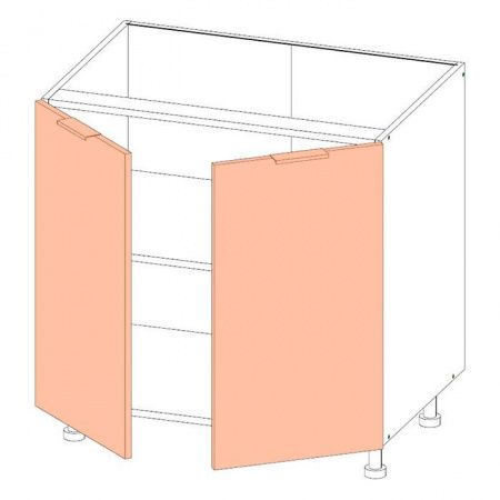 Корпус напольного шкафа ЛАЙТ под мойку под две двери ЛДСП белый 72х80х53,5 см