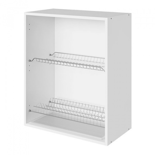 Модуль навесной 72х60х32 см ЛАЙТ Белый перламутр c двухуровневой сушилкой с одной дверью для кухни