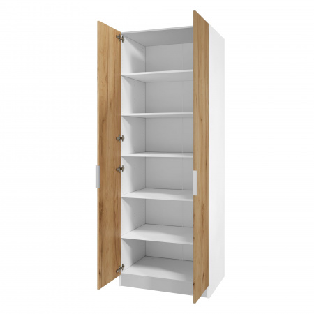 Шкаф 2-дверный распашной ЛАЙТ К3, 220х80х60, ЛДСП, Дуб золотой, с полками